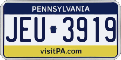 PA license plate JEU3919