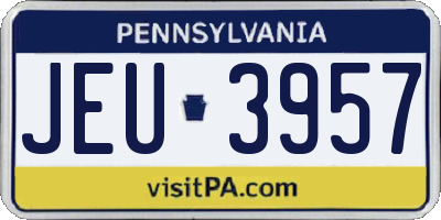 PA license plate JEU3957