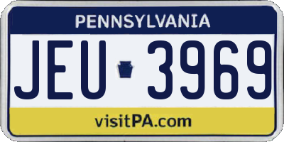 PA license plate JEU3969