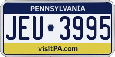 PA license plate JEU3995