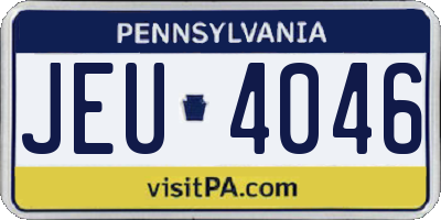 PA license plate JEU4046