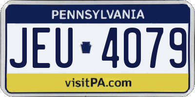 PA license plate JEU4079