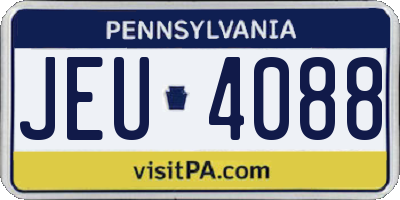 PA license plate JEU4088