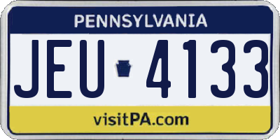 PA license plate JEU4133