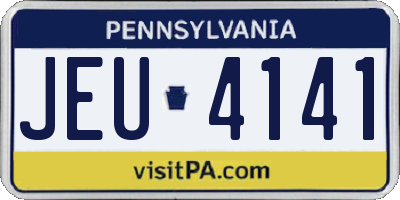 PA license plate JEU4141