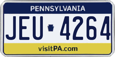 PA license plate JEU4264