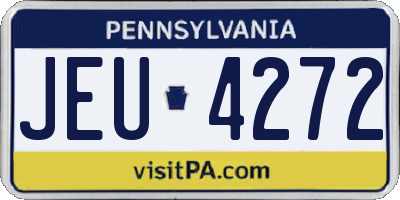 PA license plate JEU4272