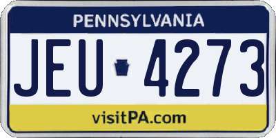 PA license plate JEU4273