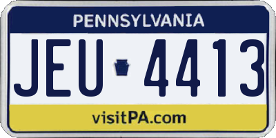 PA license plate JEU4413
