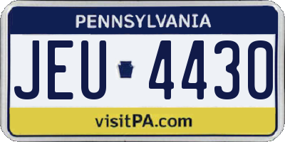 PA license plate JEU4430