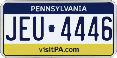 PA license plate JEU4446