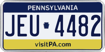 PA license plate JEU4482