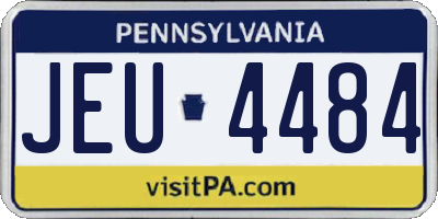 PA license plate JEU4484