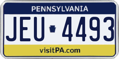 PA license plate JEU4493