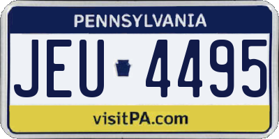 PA license plate JEU4495