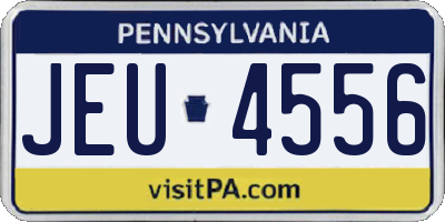 PA license plate JEU4556