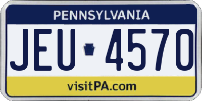 PA license plate JEU4570