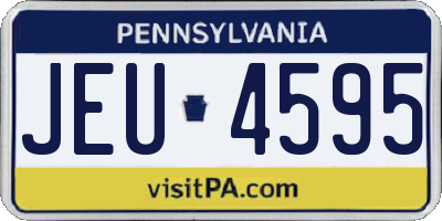 PA license plate JEU4595
