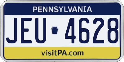 PA license plate JEU4628