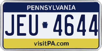 PA license plate JEU4644