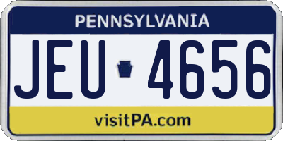 PA license plate JEU4656