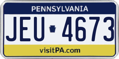 PA license plate JEU4673