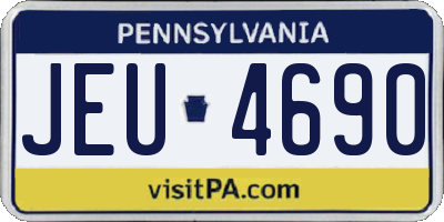 PA license plate JEU4690
