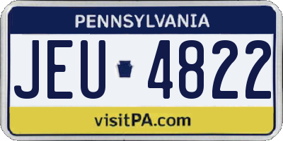 PA license plate JEU4822
