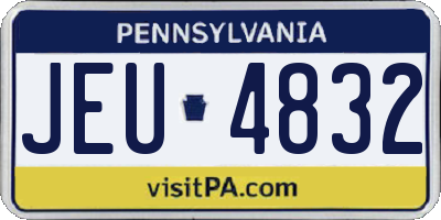 PA license plate JEU4832