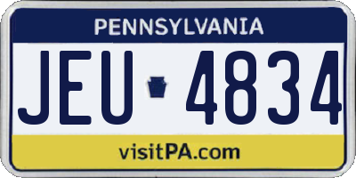 PA license plate JEU4834