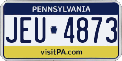 PA license plate JEU4873