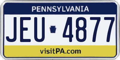 PA license plate JEU4877