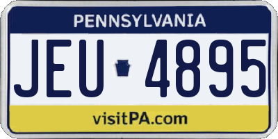 PA license plate JEU4895