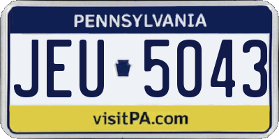 PA license plate JEU5043