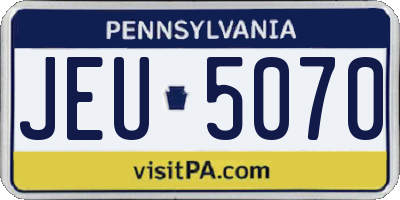 PA license plate JEU5070