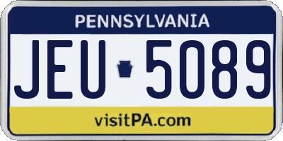 PA license plate JEU5089