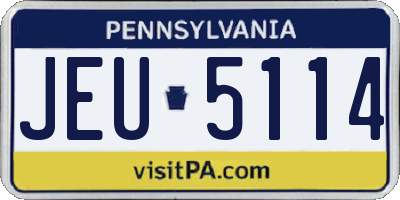 PA license plate JEU5114