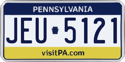 PA license plate JEU5121
