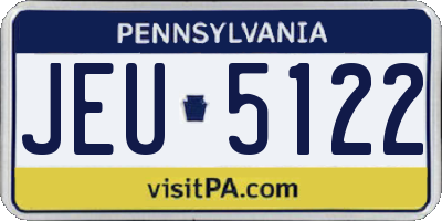 PA license plate JEU5122