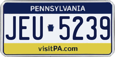 PA license plate JEU5239