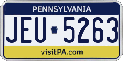 PA license plate JEU5263