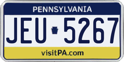PA license plate JEU5267