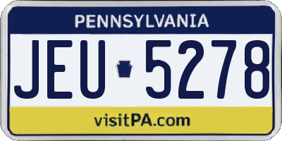PA license plate JEU5278