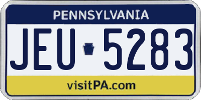 PA license plate JEU5283