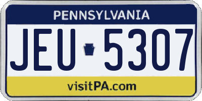 PA license plate JEU5307