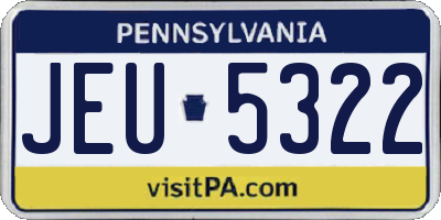 PA license plate JEU5322