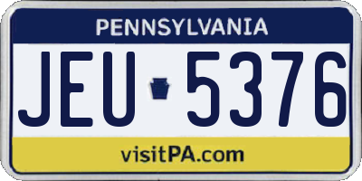 PA license plate JEU5376