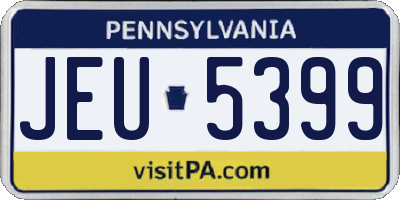 PA license plate JEU5399