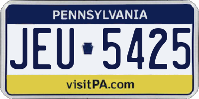 PA license plate JEU5425