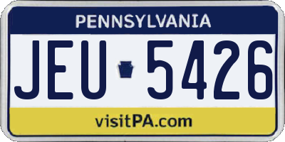 PA license plate JEU5426